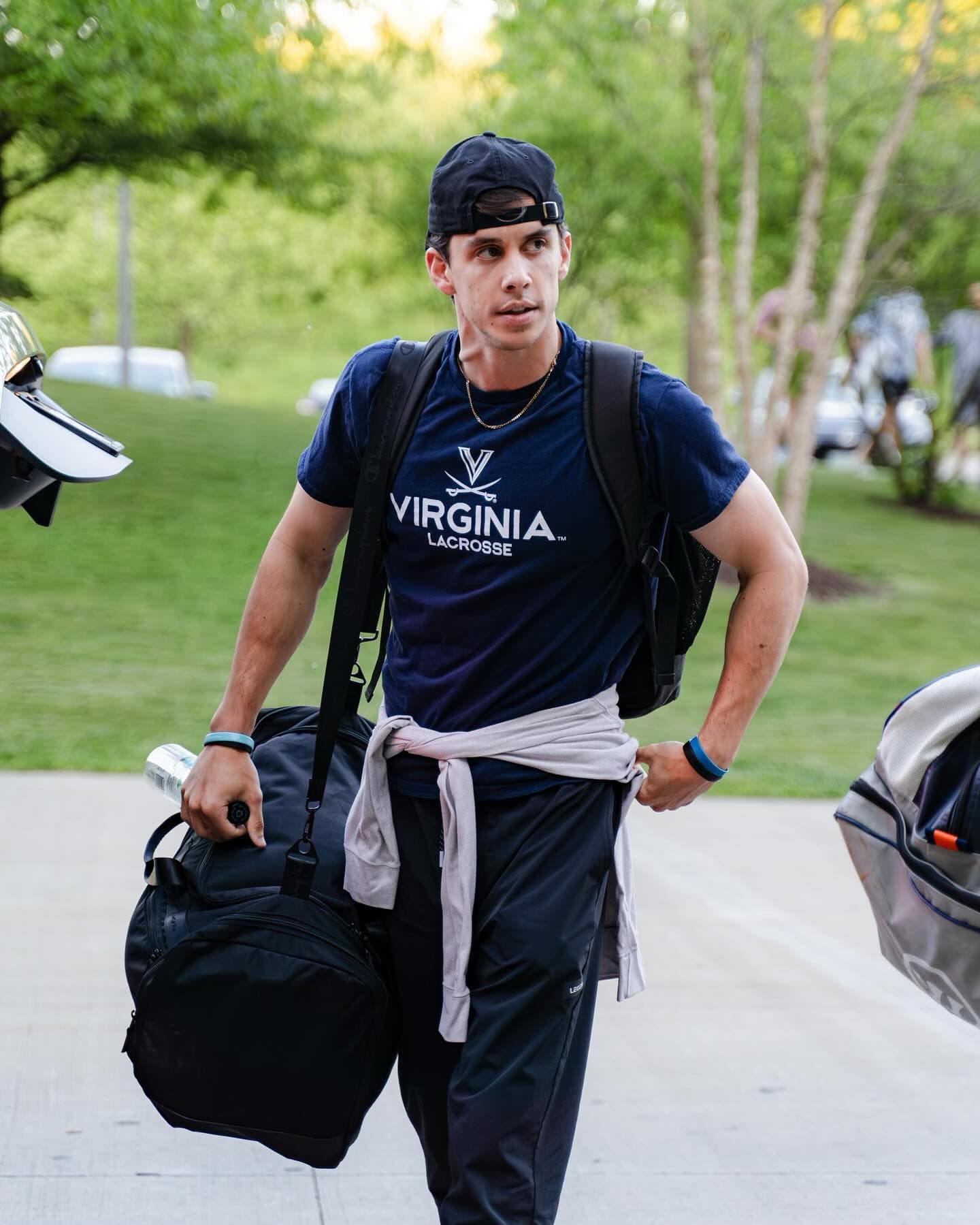 Xander Dickson wearing Virginia Lacrosse apparel